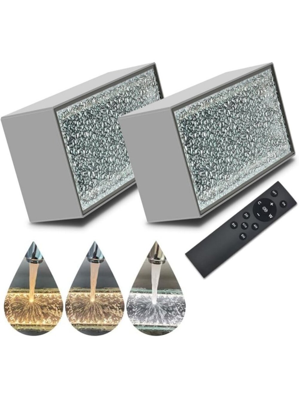 Solar Driveway Paver Lights, Waterproof Outdoor Lighting, 3 Colors, 2 Pack